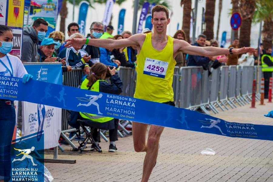 Larnaka marathon finish line